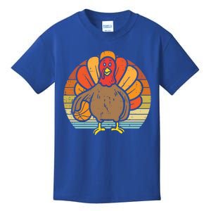 Turkey Basketball Retro Thanksgiving Sports Boys Girls Gift Kids T-Shirt