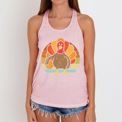 Turkey Basketball Retro Thanksgiving Sports Boys Girls Gift Women's Knotted Racerback Tank