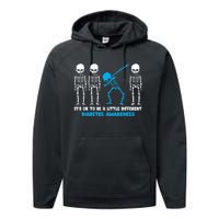 T1D Blue Ribbon It's Ok To Be Different Warrior Performance Fleece Hoodie