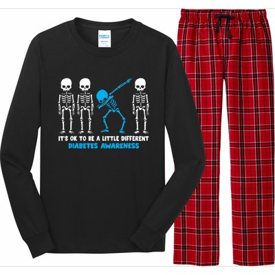 T1D Blue Ribbon It's Ok To Be Different Warrior Long Sleeve Pajama Set