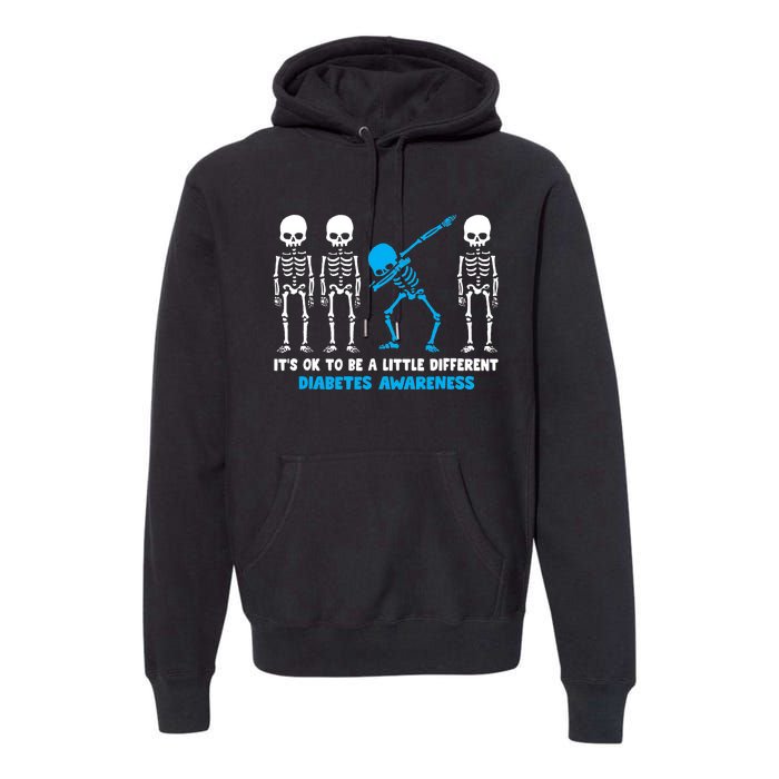 T1D Blue Ribbon It's Ok To Be Different Warrior Premium Hoodie