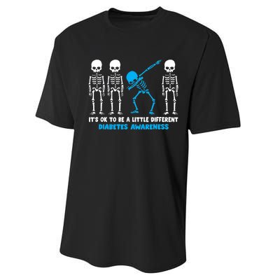 T1D Blue Ribbon It's Ok To Be Different Warrior Performance Sprint T-Shirt