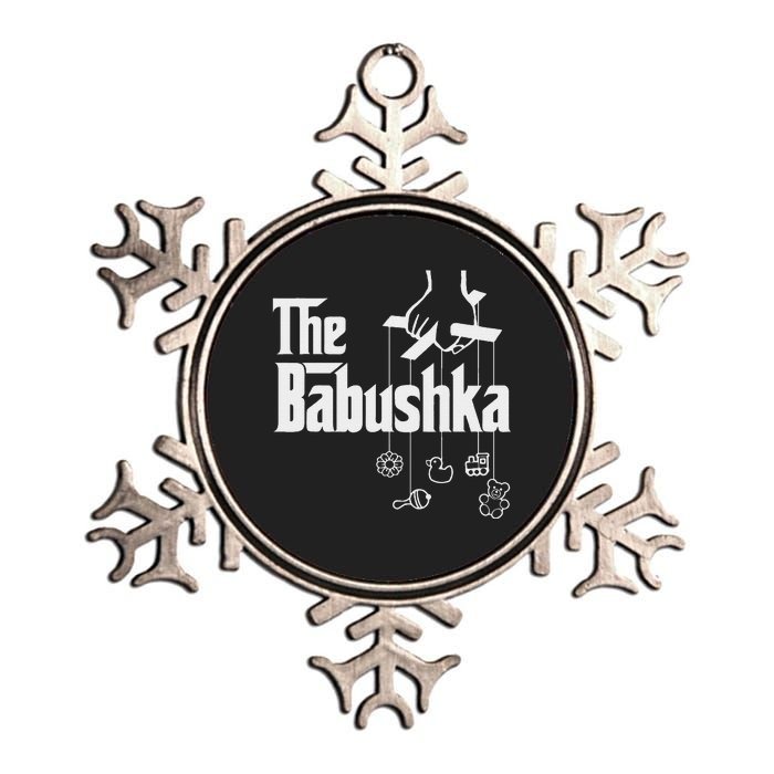 The Babushka! Russian Grandmother Baby Shower Metallic Star Ornament