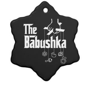 The Babushka! Russian Grandmother Baby Shower Ceramic Star Ornament