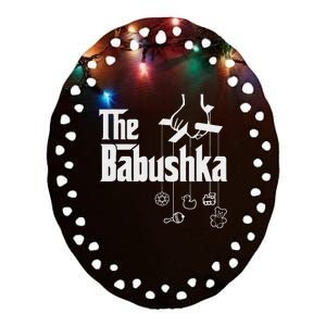 The Babushka! Russian Grandmother Baby Shower Ceramic Oval Ornament