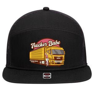 Trucker Babe Retro 7 Panel Mesh Trucker Snapback Hat