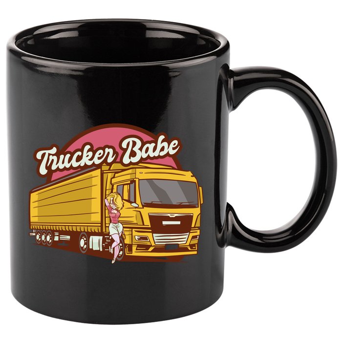 Trucker Babe Retro 11oz C Handle Ceramic Mug