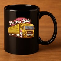 Trucker Babe Retro 11oz C Handle Ceramic Mug