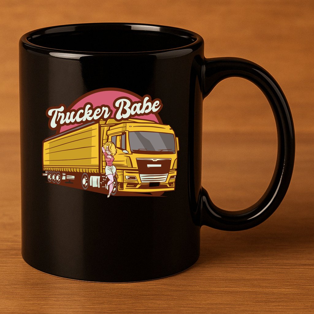Trucker Babe Retro 11oz C Handle Ceramic Mug