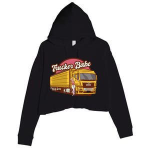 Trucker Babe Retro Crop Fleece Hoodie