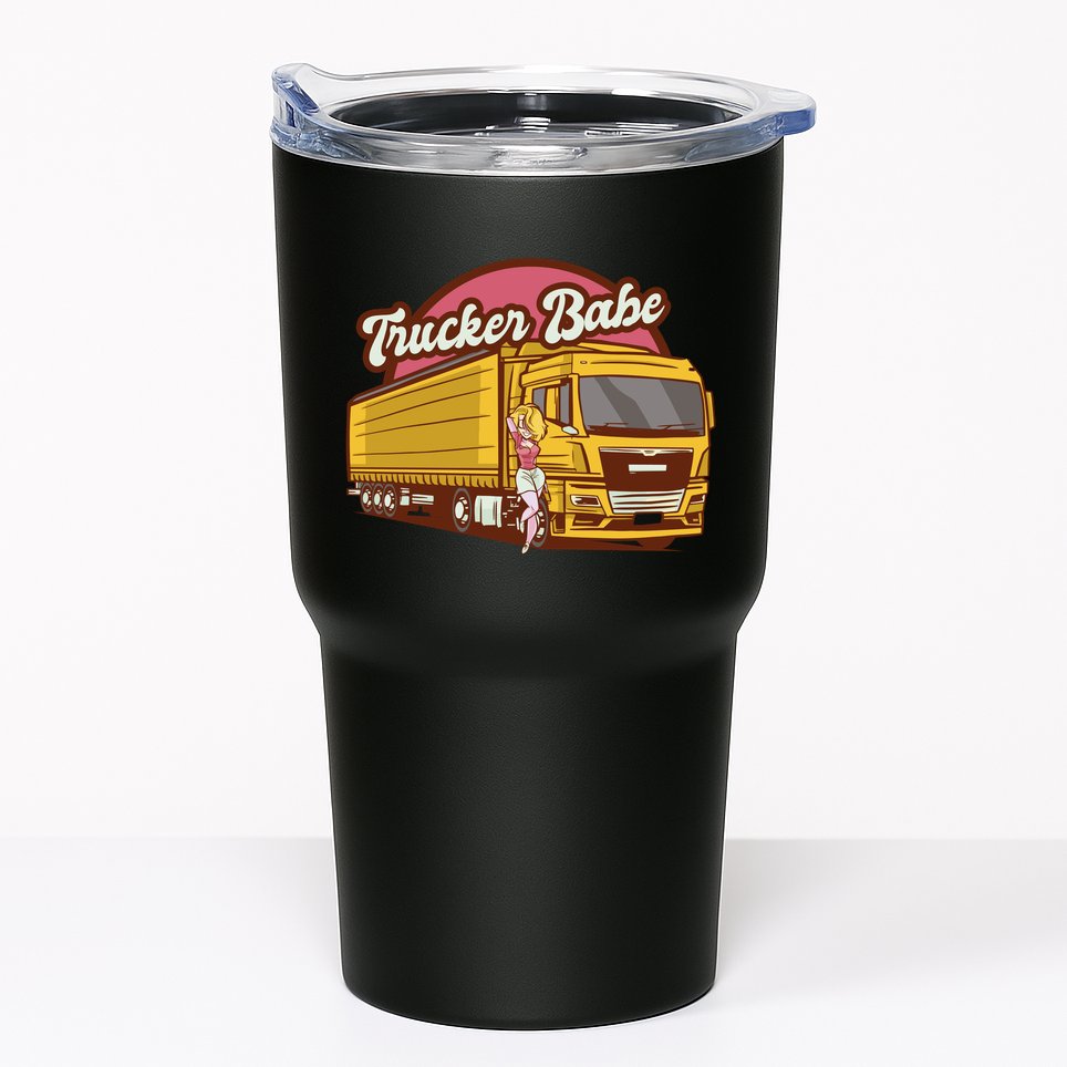 Trucker Babe Retro Tumbler