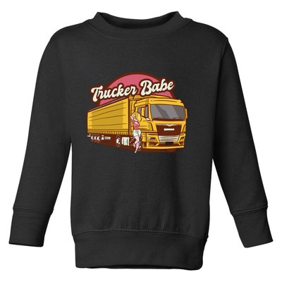 Trucker Babe Retro Toddler Sweatshirt