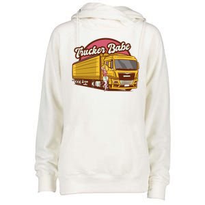 Trucker Babe Retro Womens Funnel Neck Pullover Hood