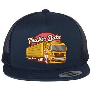 Trucker Babe Retro Flat Bill Trucker Hat