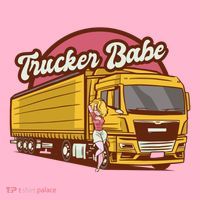 Trucker Babe Retro Baby Bodysuit