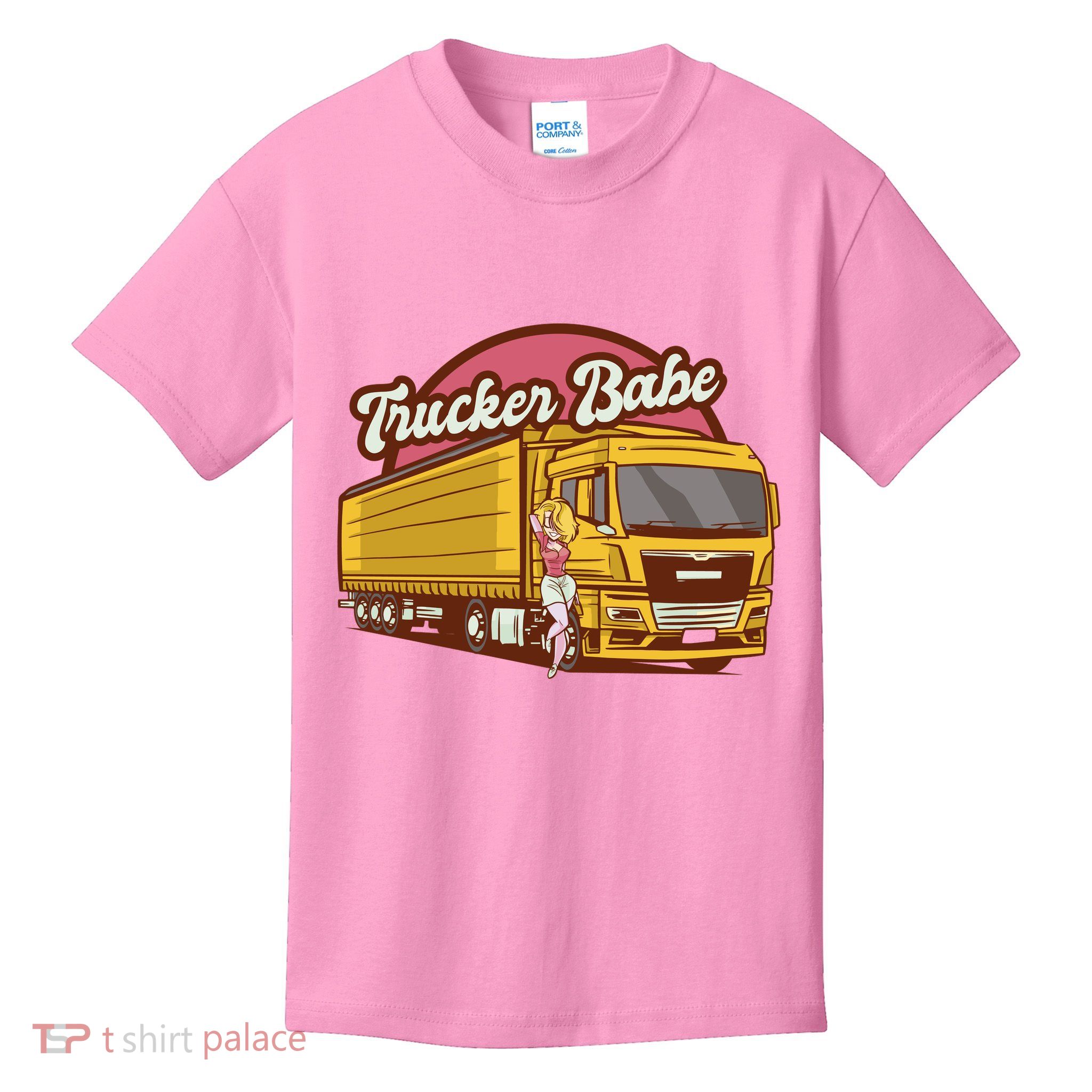 Trucker Babe Retro Kids T-Shirt