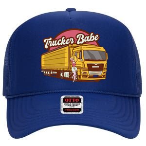 Trucker Babe Retro High Crown Mesh Back Trucker Hat