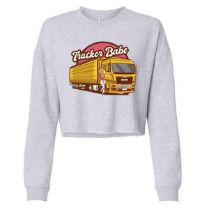 Trucker Babe Retro Cropped Pullover Crew