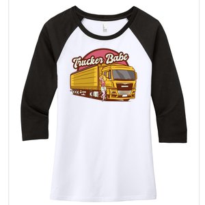 Trucker Babe Retro Women's Tri-Blend 3/4-Sleeve Raglan Shirt