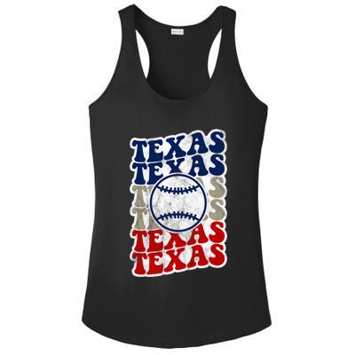 Texas Baseball Retro Sport Ladies PosiCharge Competitor Racerback Tank