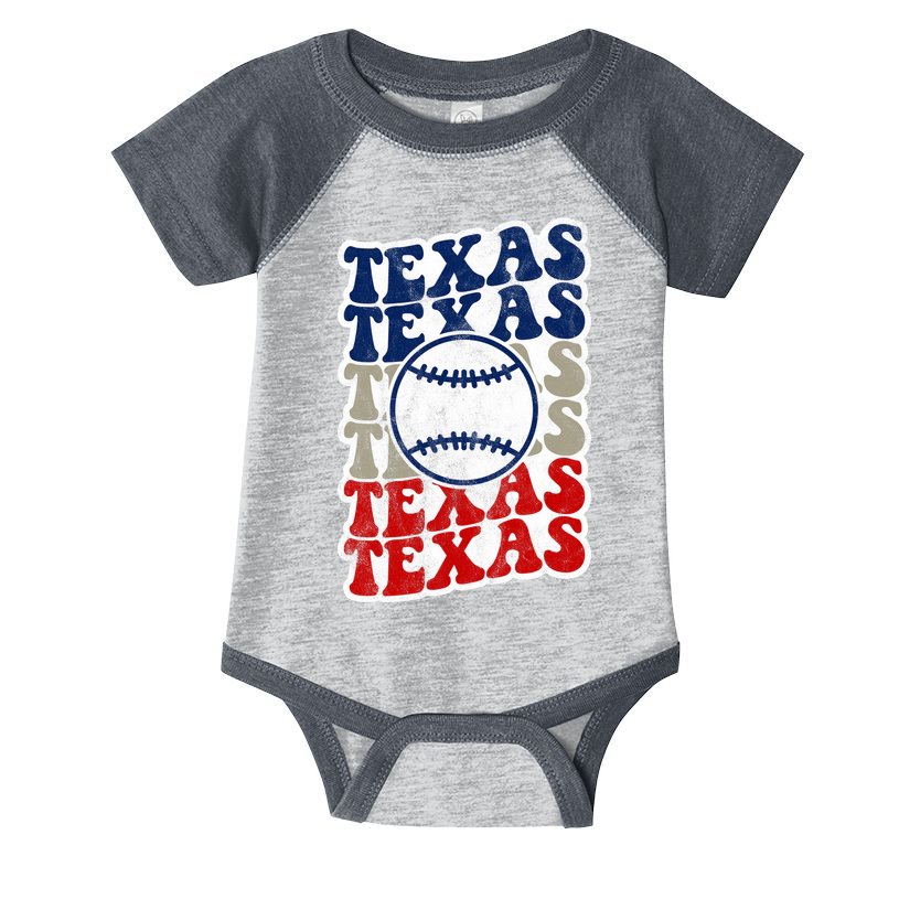 Texas Baseball Retro Sport Infant Baby Jersey Bodysuit