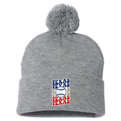 Texas Baseball Retro Sport Pom Pom 12in Knit Beanie