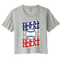 Texas Baseball Retro Sport Women's Crop Top Tee