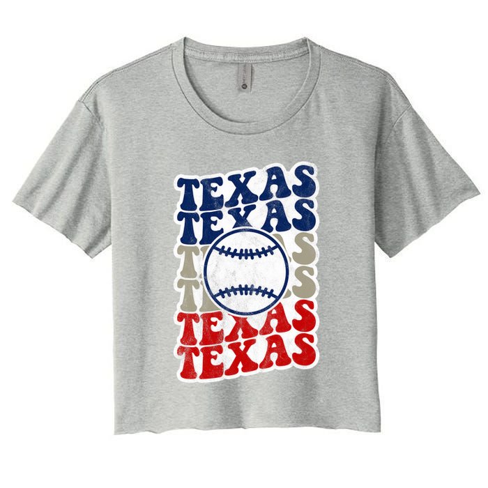 Texas Baseball Retro Sport Women's Crop Top Tee