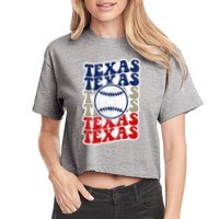 Texas Baseball Retro Sport Women's Crop Top Tee
