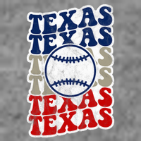 Texas Baseball Retro Sport Women's Crop Top Tee