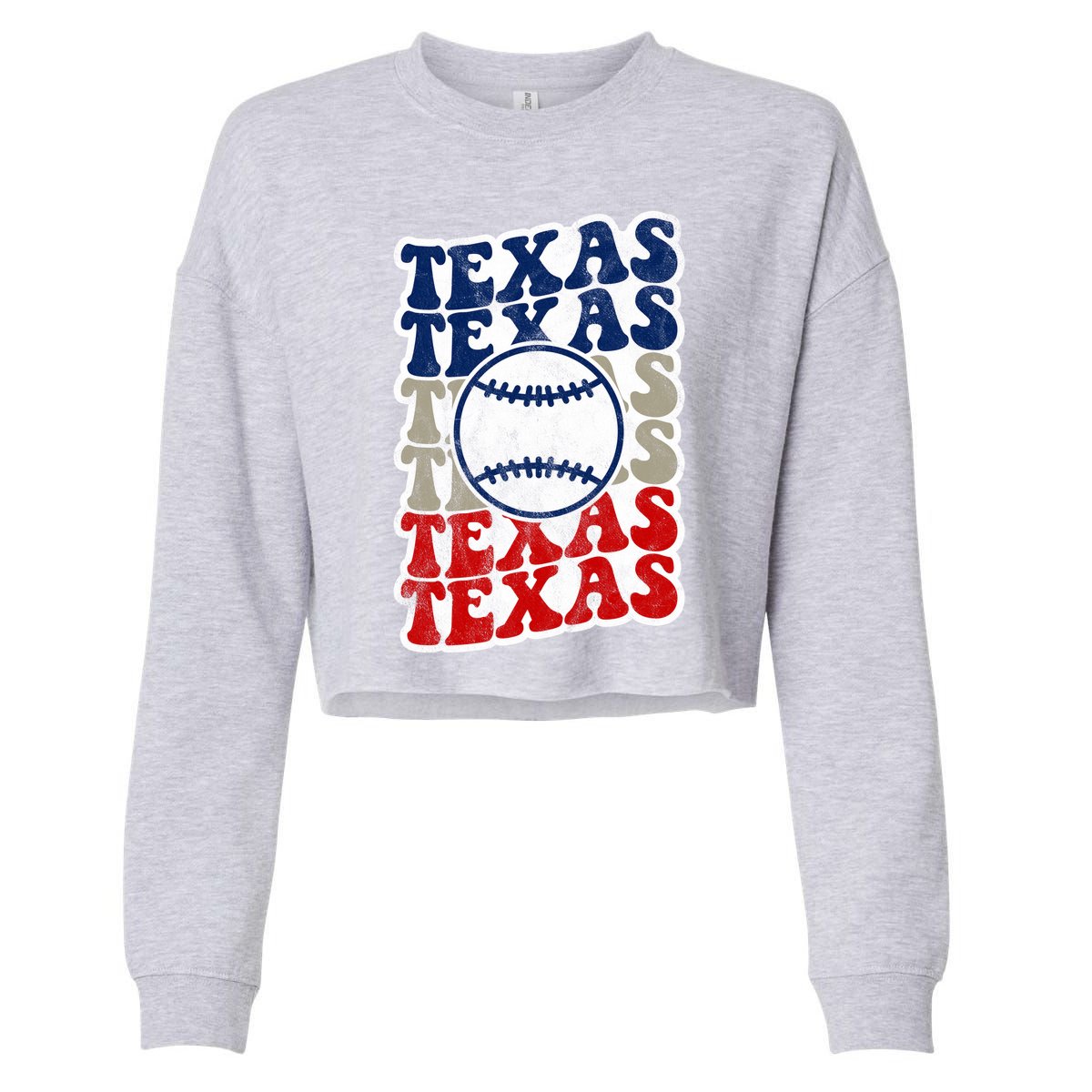 Texas Baseball Retro Sport Cropped Pullover Crew