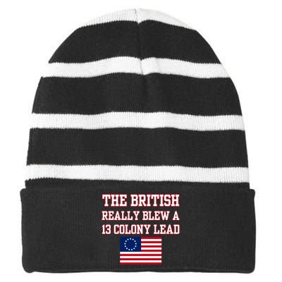 The British Really Blew A Thirteen Colony Lead Striped Beanie with Solid Band