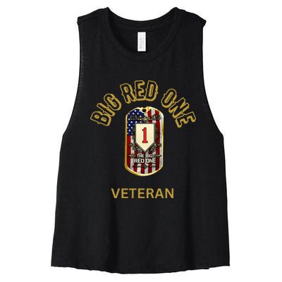 The Big Red One 1st Infantry Division Of The Us Women's Racerback Cropped Tank