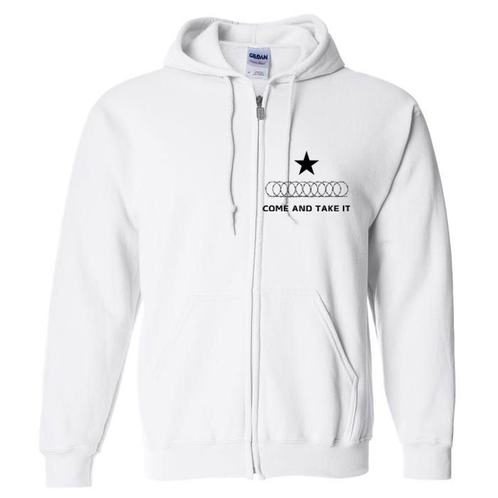 Texas Border Razorwire Come And Take It Full Zip Hoodie