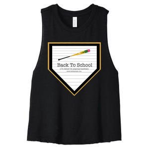 The Bat Rack Baseball Back To School Women's Racerback Cropped Tank