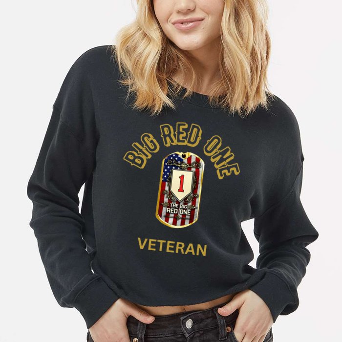 The Big Red One 1st Infantry Division Of The Us Cropped Pullover Crew