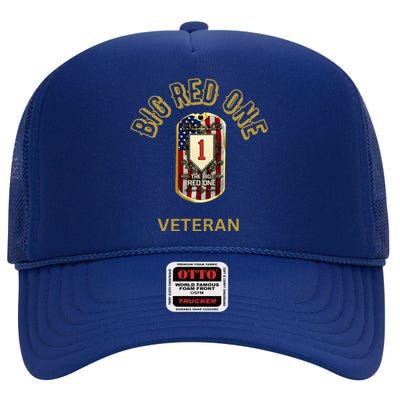 The Big Red One 1st Infantry Division Of The Us High Crown Mesh Back Trucker Hat