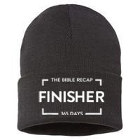 The Bible Recap Finisher 365 Days Funny Humour Quote Sustainable Knit Beanie