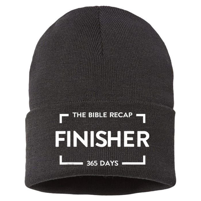 The Bible Recap Finisher 365 Days Funny Humour Quote Sustainable Knit Beanie