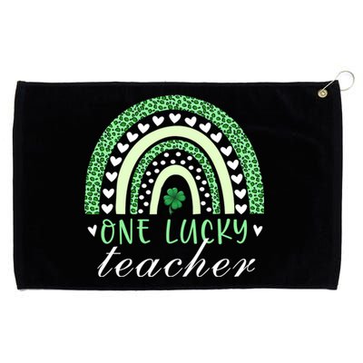 Teacher Boho Rainbow Leopard Patrick's Day One Lucky Teacher Meaningful Gift Grommeted Golf Towel