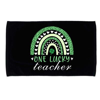 Teacher Boho Rainbow Leopard Patrick's Day One Lucky Teacher Meaningful Gift Microfiber Hand Towel