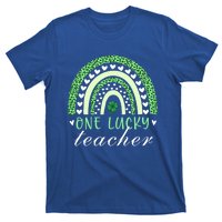 Teacher Boho Rainbow Leopard Patrick's Day One Lucky Teacher Meaningful Gift T-Shirt