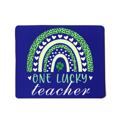 Teacher Boho Rainbow Leopard Patrick's Day One Lucky Teacher Meaningful Gift Mousepad