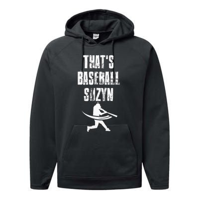 ThatS Baseball Suzyn New York Baseball Lover Performance Fleece Hoodie