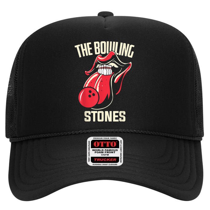 The Bowling Stones High Crown Mesh Back Trucker Hat