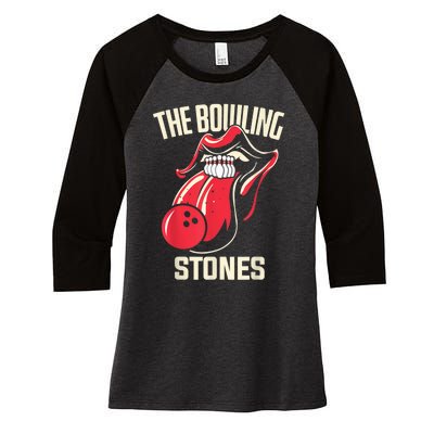 The Bowling Stones Bowling Women's Tri-Blend 3/4-Sleeve Raglan Shirt