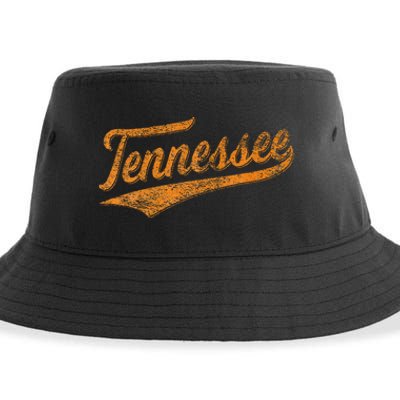 Tennessee Baseball Sports Script Cursive Flag Swoosh Sustainable Bucket Hat