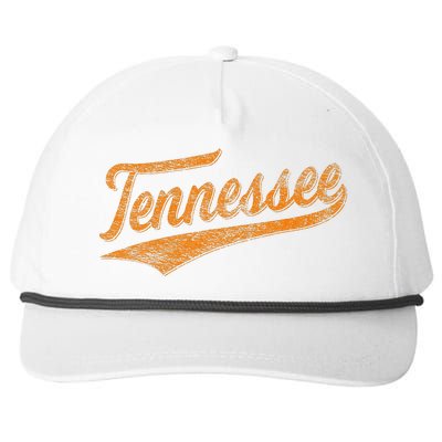 Tennessee Baseball Sports Script Cursive Flag Swoosh Snapback Five-Panel Rope Hat