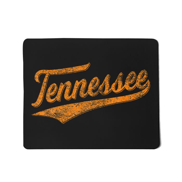 Tennessee Baseball Sports Script Cursive Flag Swoosh Mousepad