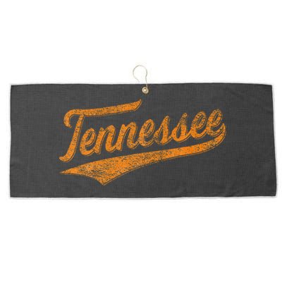 Tennessee Baseball Sports Script Cursive Flag Swoosh Large Microfiber Waffle Golf Towel